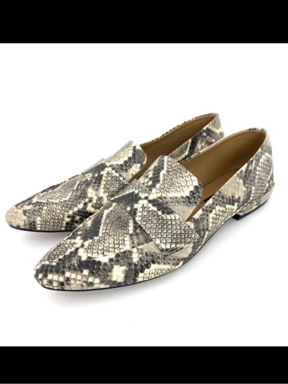 Steven By Steve Madden Hollie Snakeskin Loafers Grey Tones Size 7 New in Box